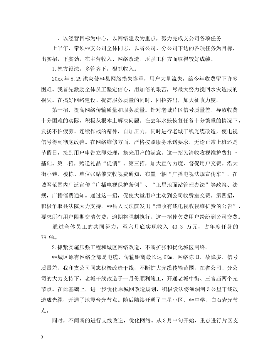 分公司工作总结报告 _第3页