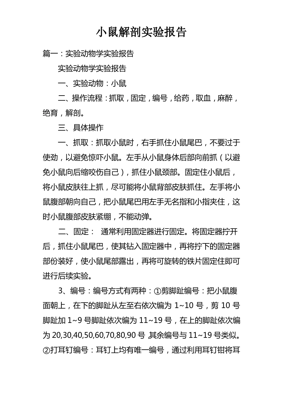 小鼠解剖试验报告_第1页