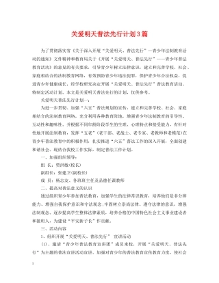 关爱明天普法先行计划3篇 