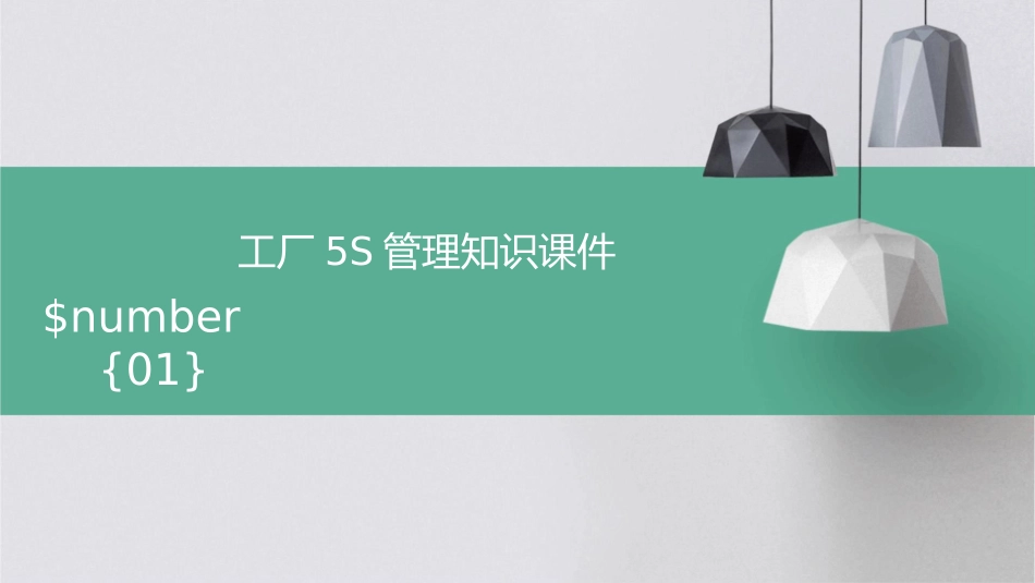 工厂5S管理知识课件_第1页