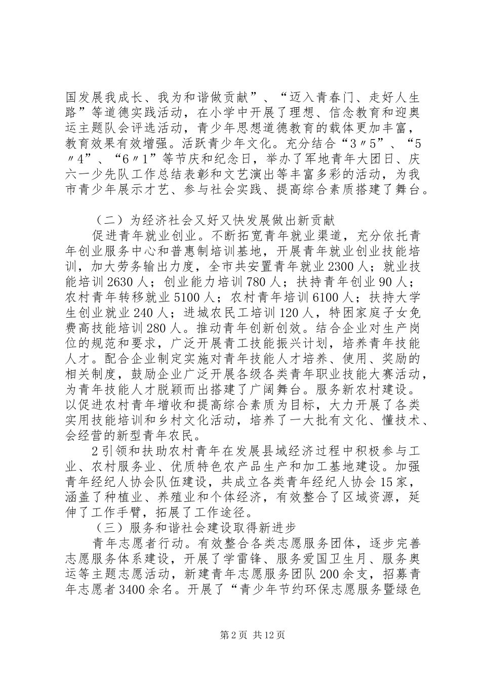 在团市委十七届二次全会上的工作报告_第2页