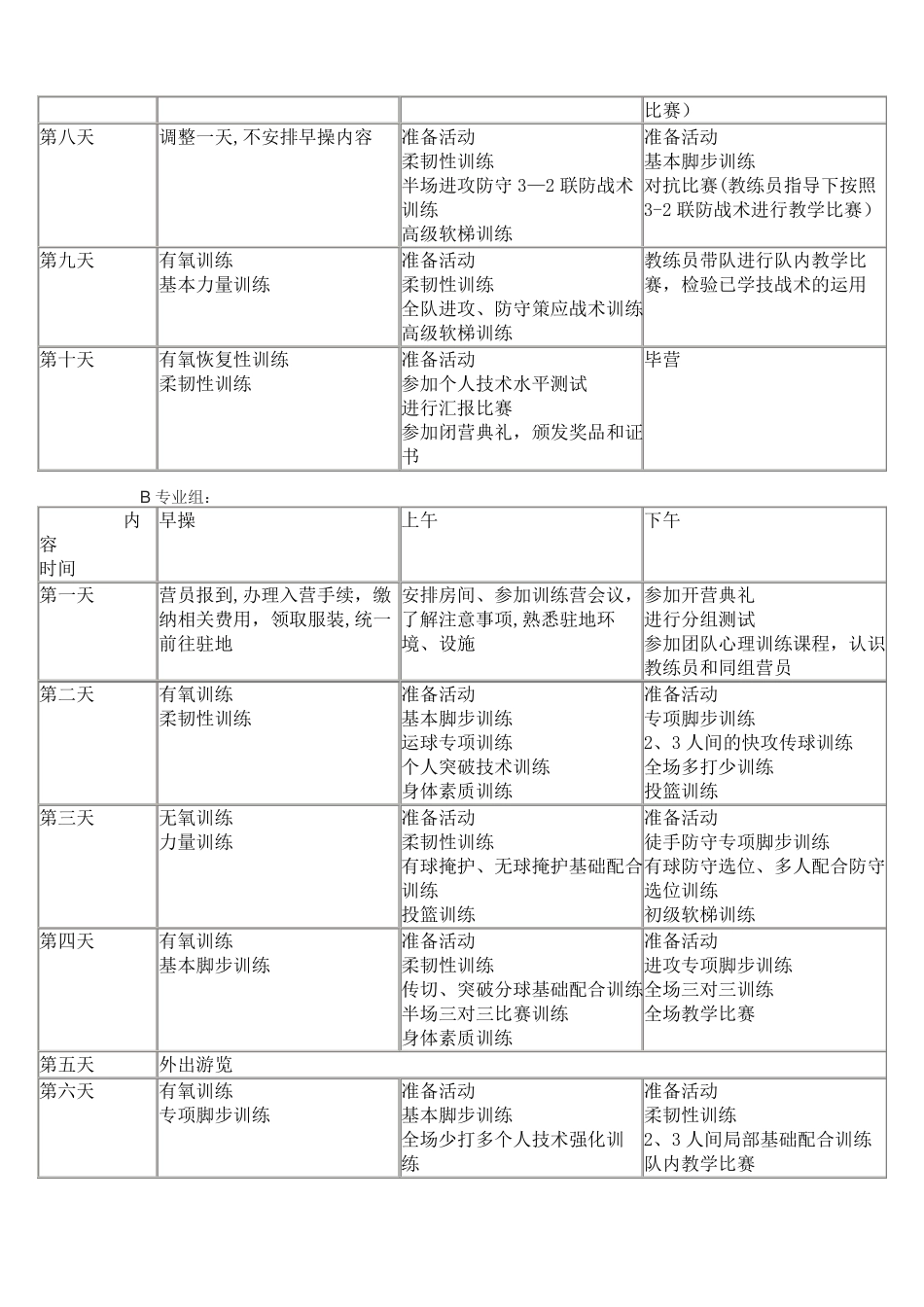 篮球训练营训练计划_第3页