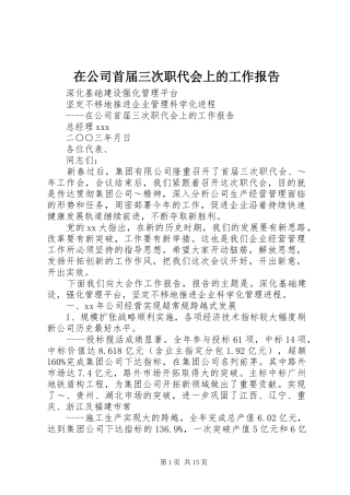 在公司首届三次职代会上的工作报告 (14)