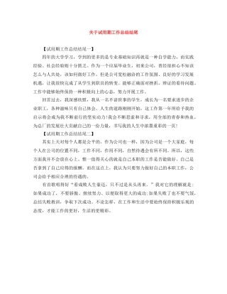 关于试用期工作总结结尾 