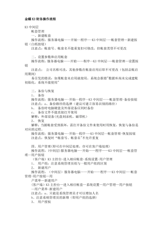 金蝶K3财务操作流程