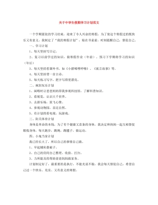 关于生假期学习计划范文 