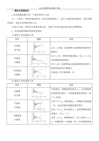 高中物理一轮复习微专题追及相遇模型+图像法