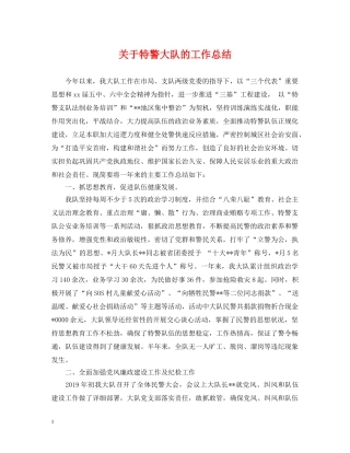 关于特警大队的工作总结 