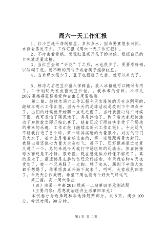 周六一天工作汇报