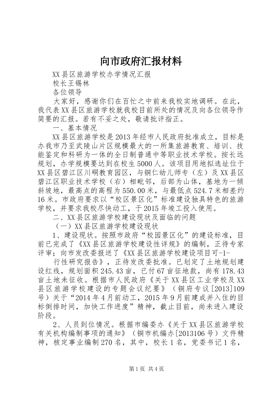 向市政府汇报材料_第1页