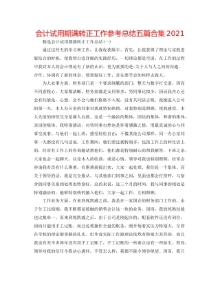 会计试用期满转正工作参考总结五篇合集