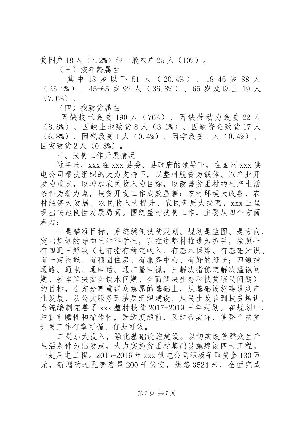 原创第一书记+精准扶贫开展情况汇报-第一书记XX村精准扶贫工作开展情况汇报材料_第2页