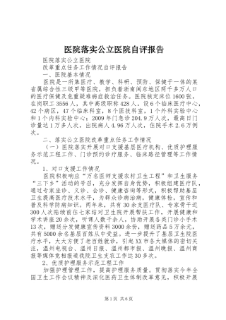 医院落实公立医院自评报告