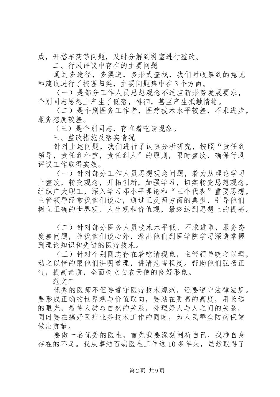 医院自查自纠报告范文_第2页