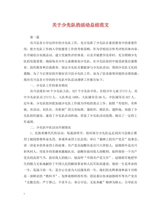 关于少先队的活动总结范文 