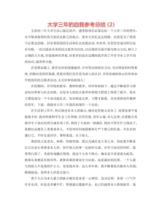 大学三年的自我参考总结2)