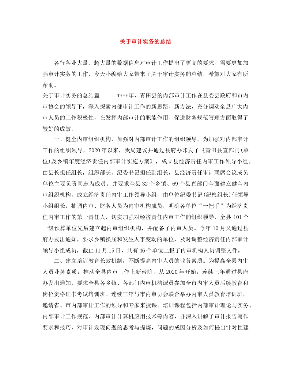 关于审计实务的总结 _第1页