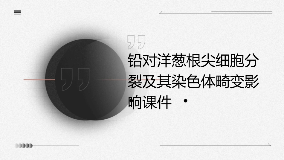 铅对洋葱根尖细胞分裂及其染色体畸变影响课件_第1页