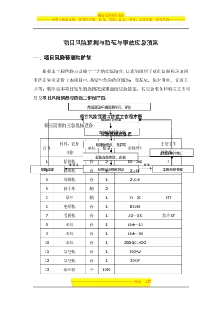 项目风险预测与应急预案