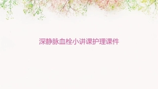 深静脉血栓小讲课护理课件