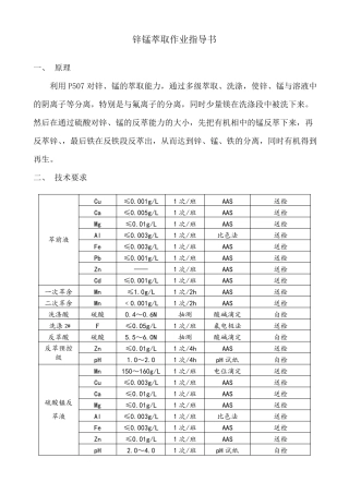 锌锰萃取作业指导书