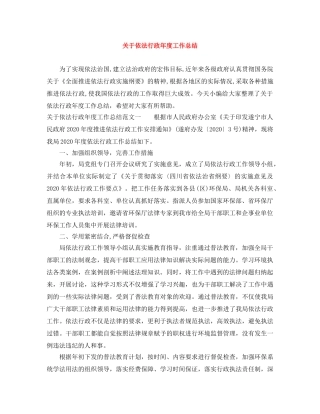 关于依法行政年度工作总结 
