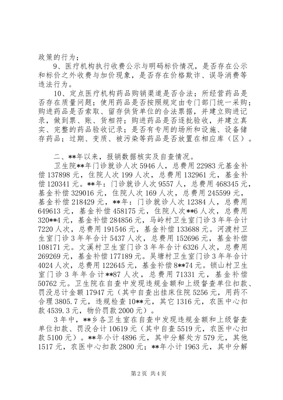 医保基金政策落实情况自查自纠报告_第2页