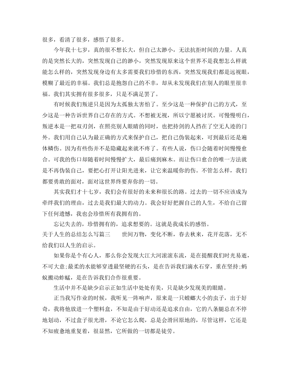 关于人生的总结怎么写 _第2页