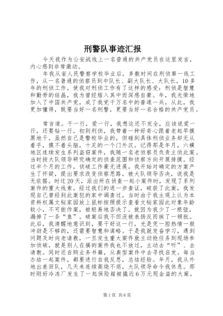刑警队事迹汇报
