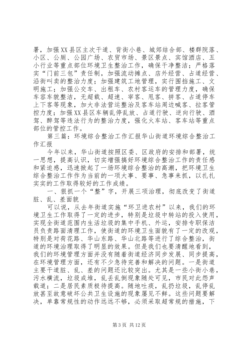 元旦期间综合整治工作汇报_第3页