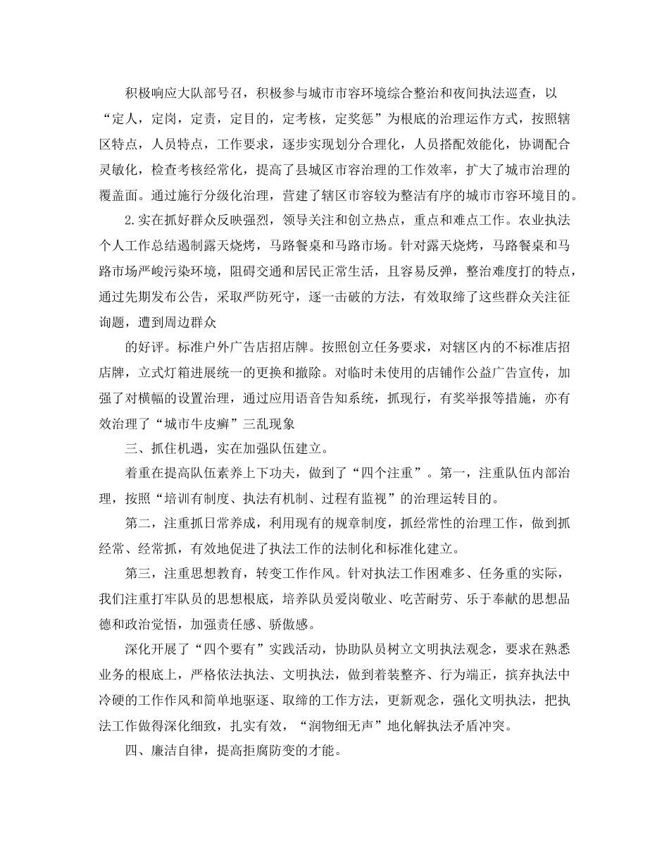 城管执法个人工作参考总结（通用）_第2页