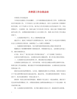 共青团工作自我总结 