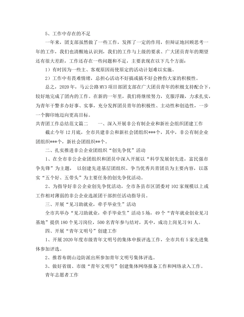 共青团工作总结范文【三篇】 _第2页
