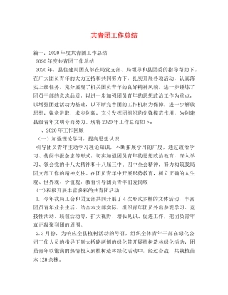 共青团工作总结 