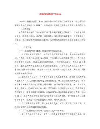 共青团团委年度工作总结 