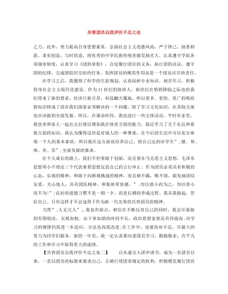 共青团员自我评价不足之处 