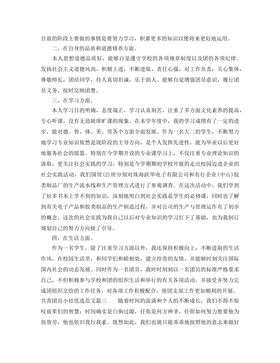 共青团员小结优选范文 _第3页