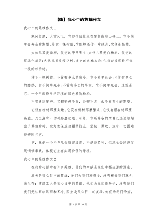 热我心中的英雄作文