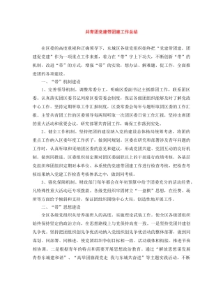 共青团党建带团建工作总结 