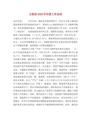 公检法2020年年度工作总结 