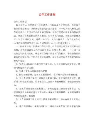 公年工作计划 