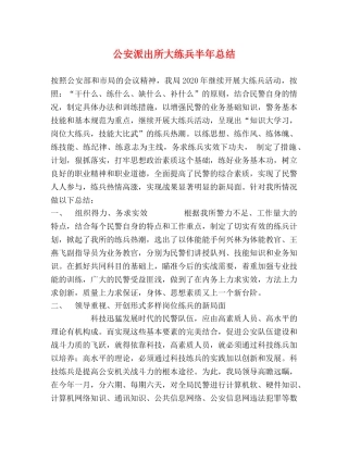 公安派出所大练兵半年总结2 
