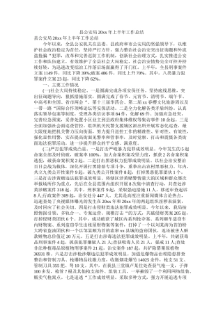 县公安局20年上半年工作总结