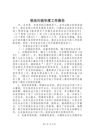 依法行政年度工作报告