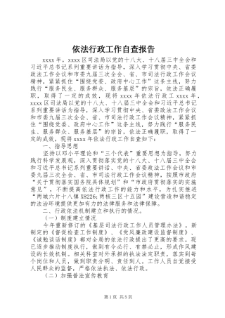 依法行政工作自查报告