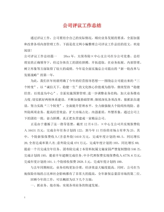 公司评议工作总结 