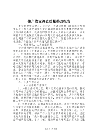 住户收支调查质量整改报告