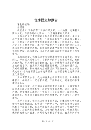 优秀团支部报告