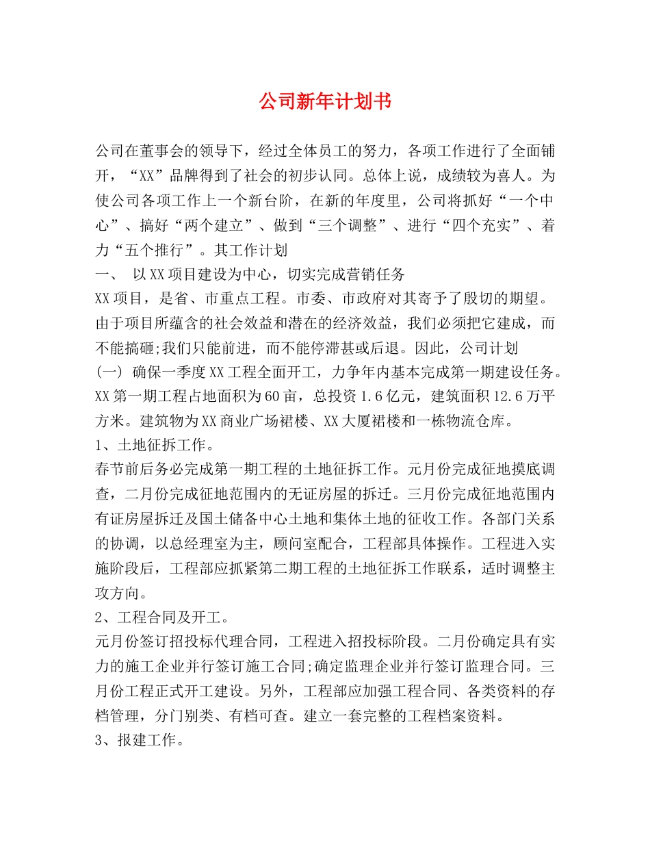 公司新年计划书 _第1页