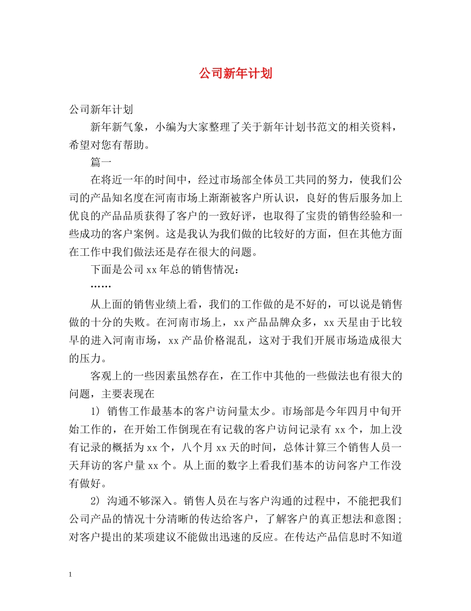 公司新年计划 _第1页